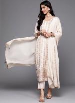 Viscose Silk Cream Party Wear Jacquard Work Readymade Kurti Set